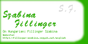 szabina fillinger business card